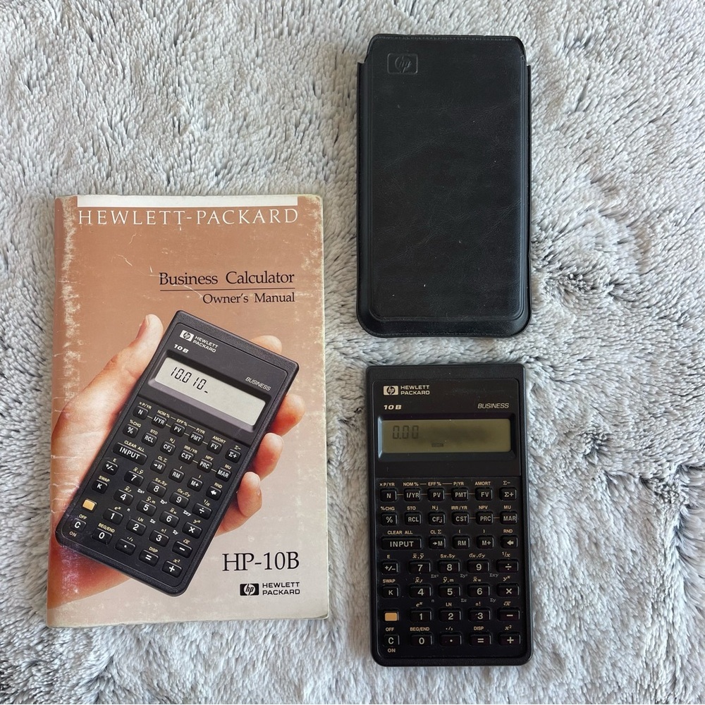 HP 10B Business Financial Calculator Case Owners Manual Vintage